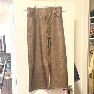 Free People Brown Wide Leg Pants